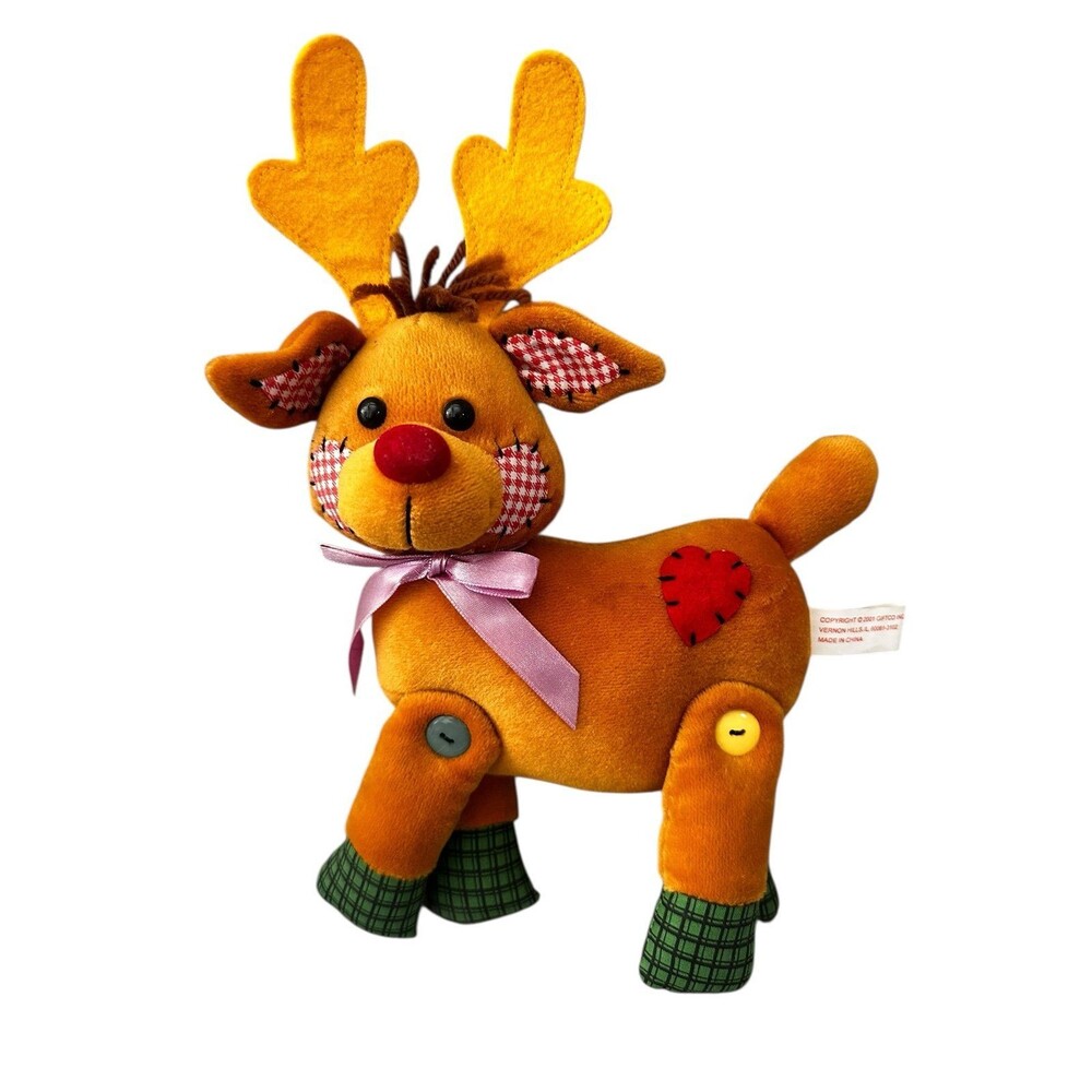 2001 Giftco Reindeer Adorable Plush Has a Heart on his Tush